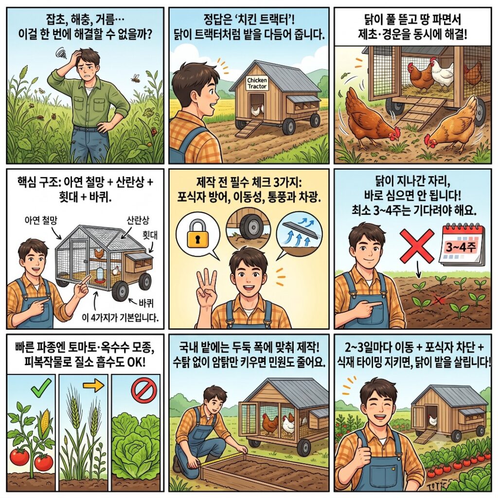 치킨 트랙터의 원리를 설명하는 웹툰
