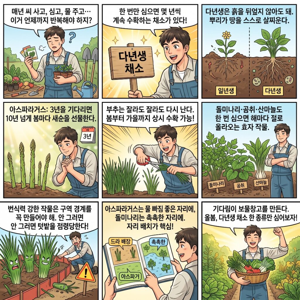 한번 심고 계속 먹는 다년생 채소