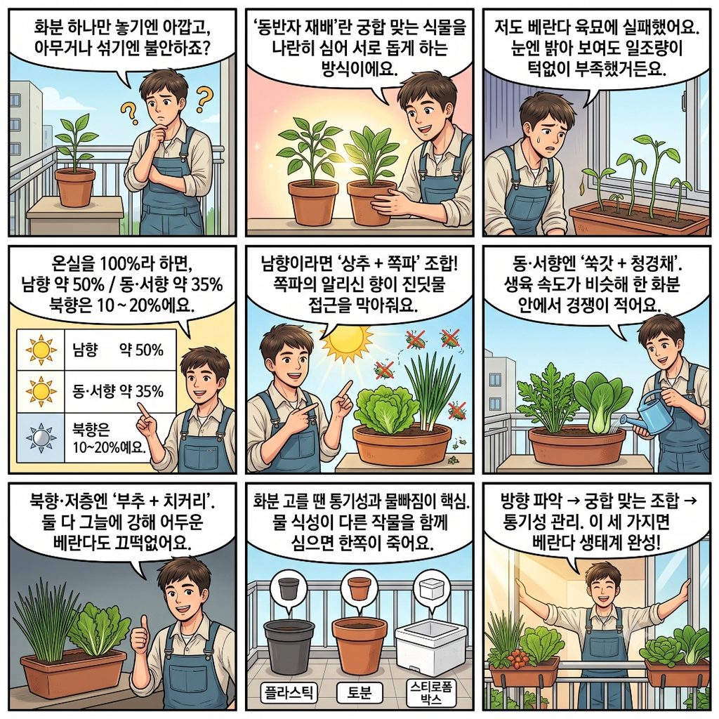 방위별 베란다 동반자 조합에 관한 웹툰