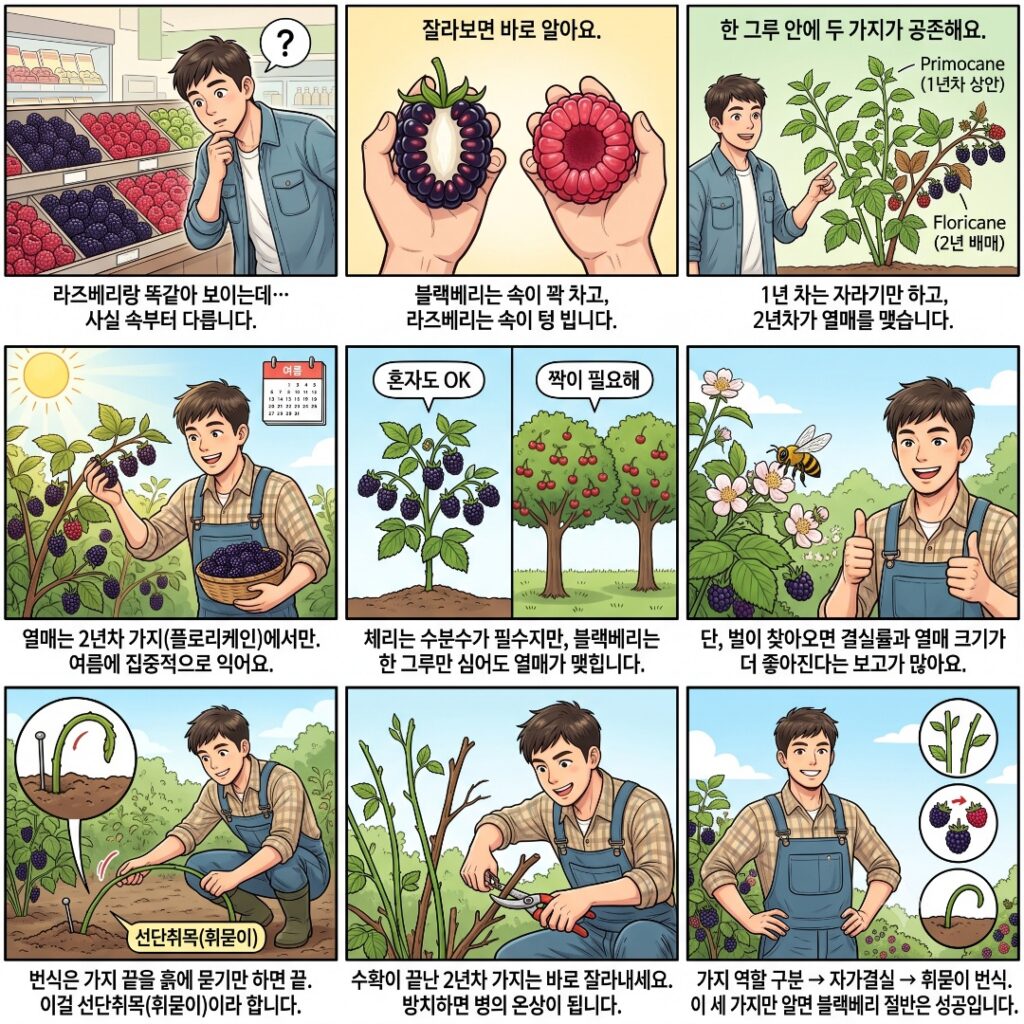 블랙베리의 특징을 알기 쉽게 설명하는 웹툰