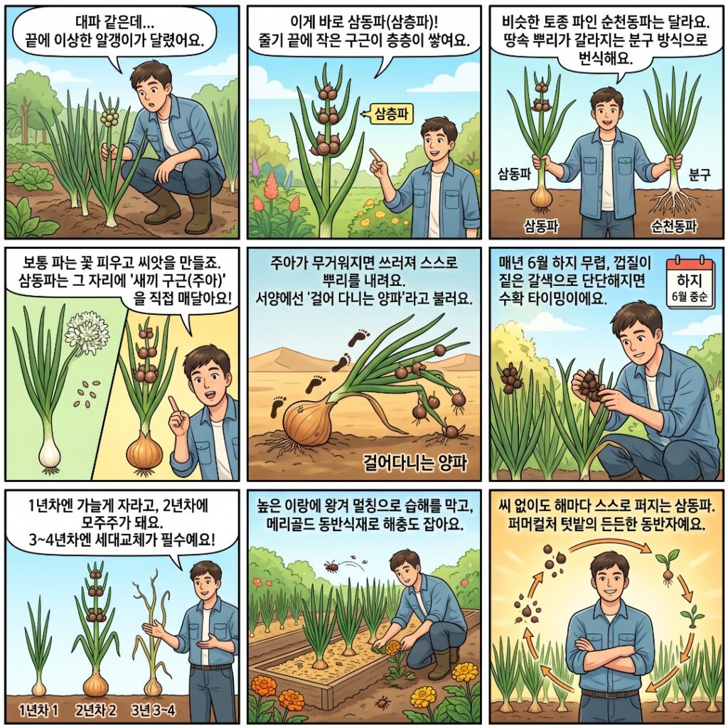 삼동파의 생리에 관해 설명하는 웹툰