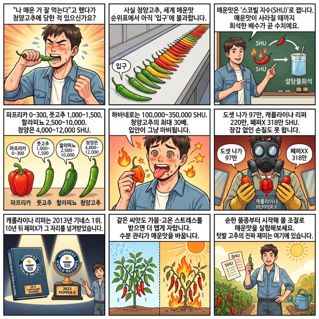 스코빌 지수에 대한 이해를 돕기 위한 웹툰