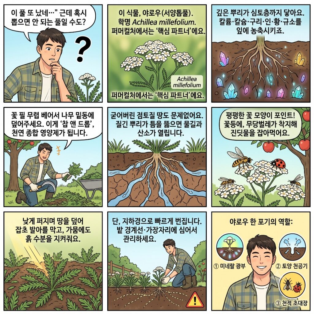 야로우의 효능과 특징을 설명하는 웹툰