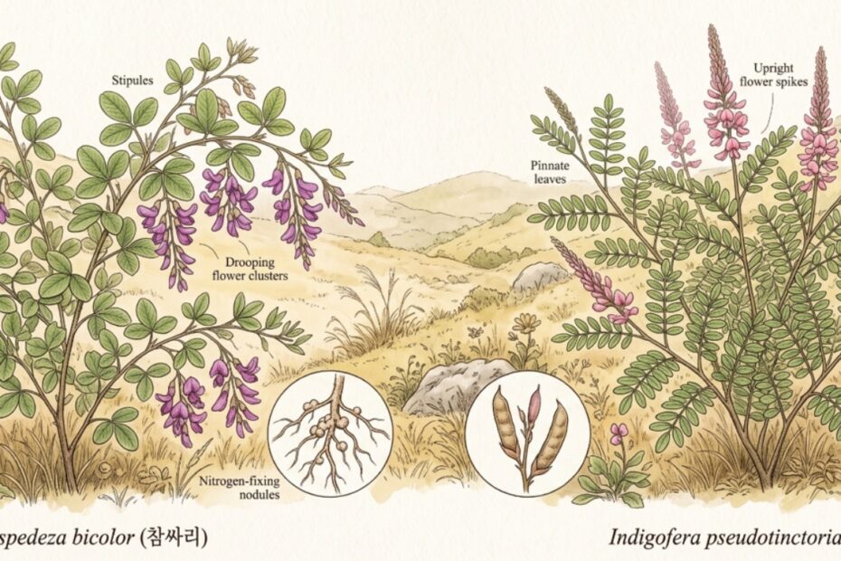 참싸리 낭아초 비교사진