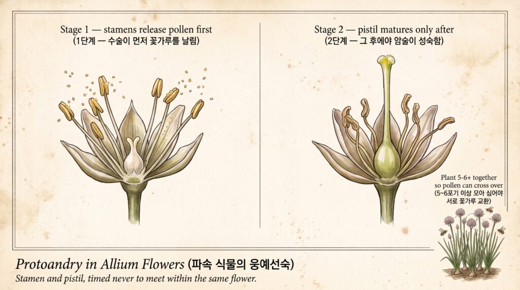 파속 식물의 웅예선숙이란 무엇인지 설명하는 도감