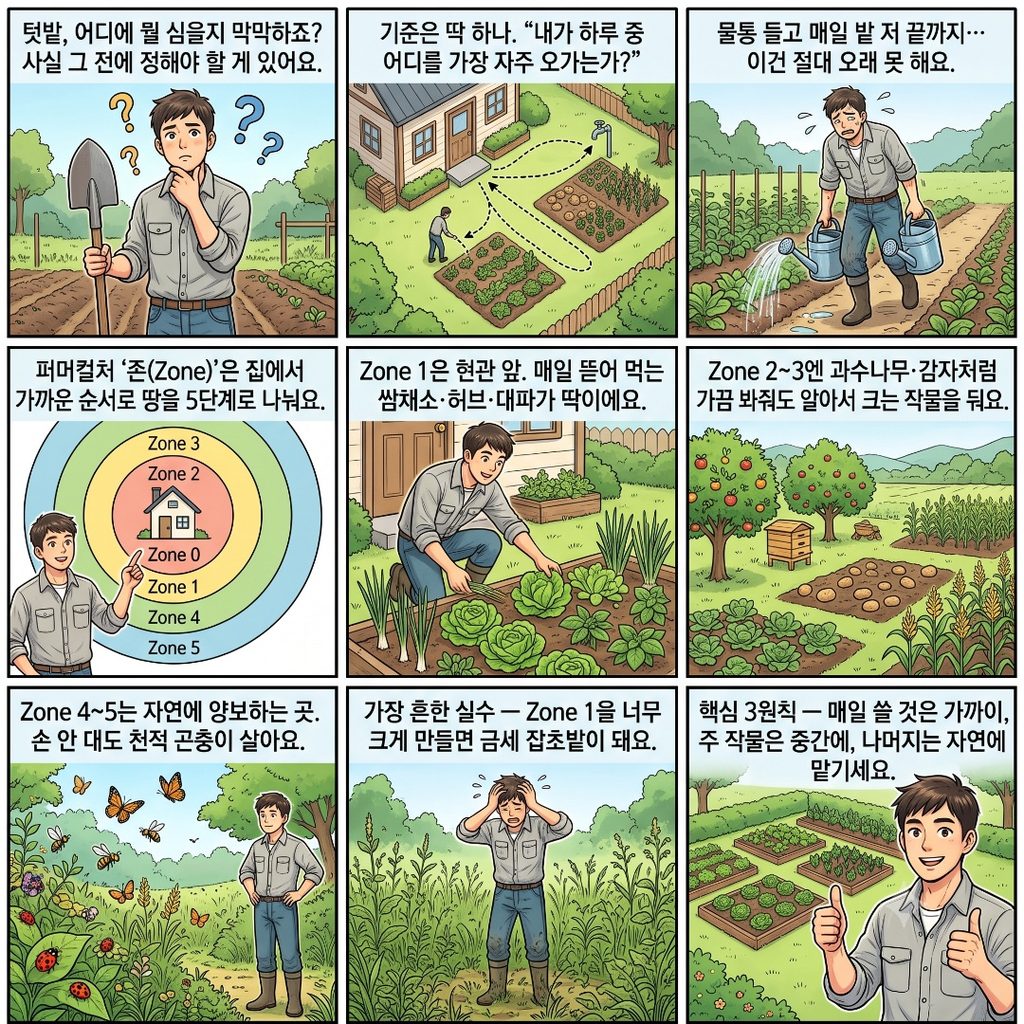 퍼머컬처 존 배치도에 관한 웹툰