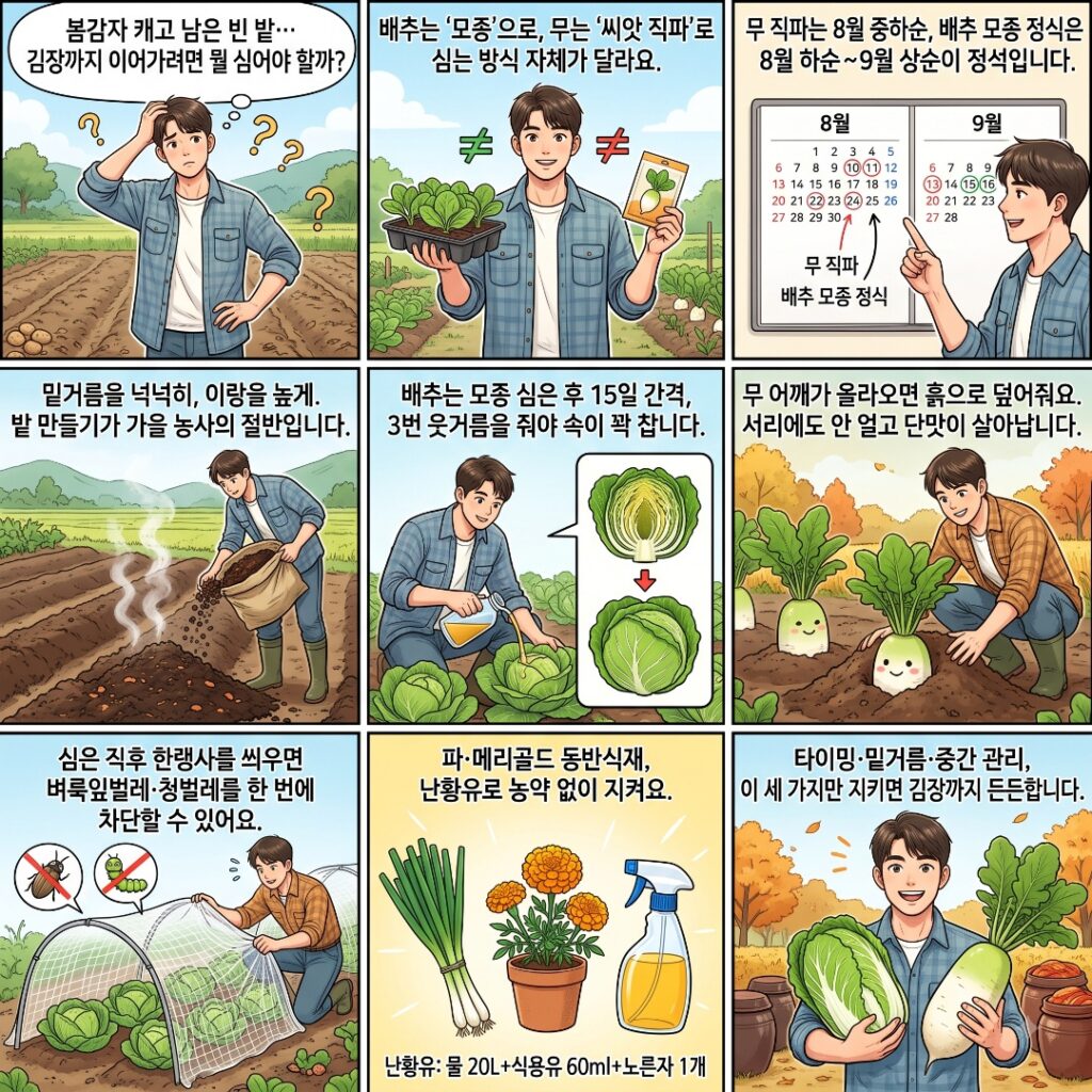 가을 배추와 무 심고 수확하는 과정까지를 보여주는 웹툰