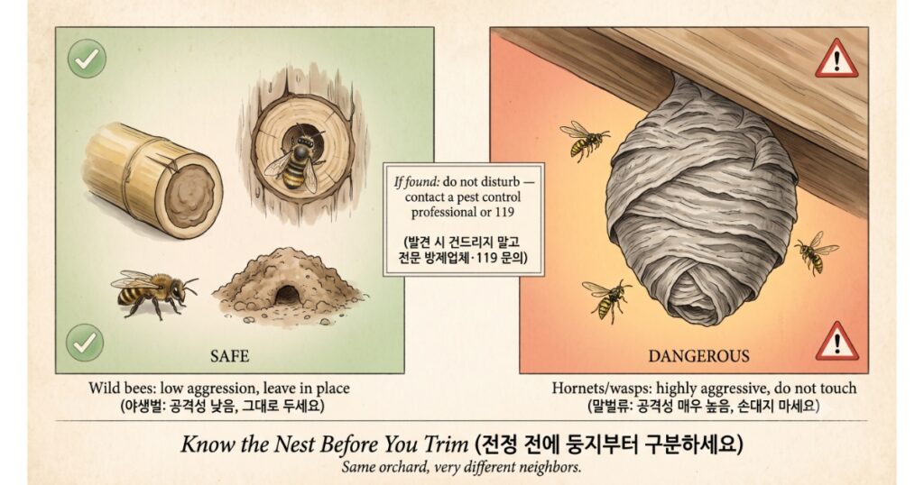 야생벌과 말벌의 둥지를 구분하는 법을 알려주는 도감