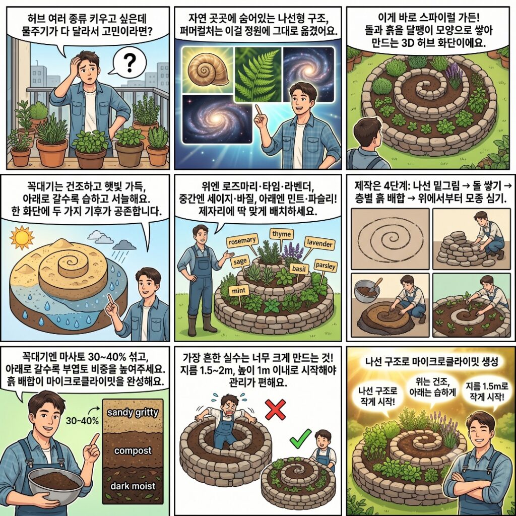 스파이럴가든의 특징과 만드는 단계를 설명하는 웹툰