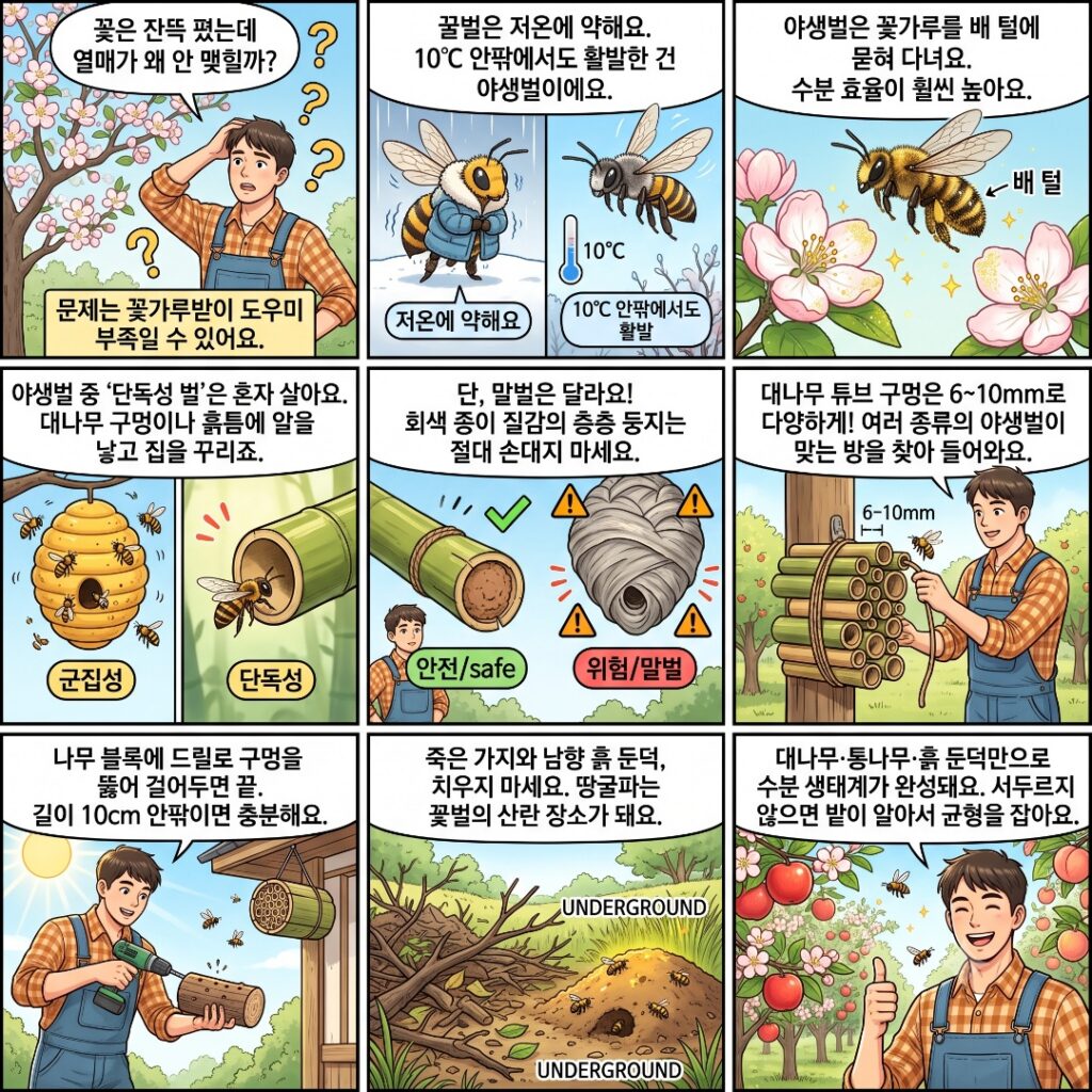 야생벌의 생리적 특성을 설명해주는 웹툰