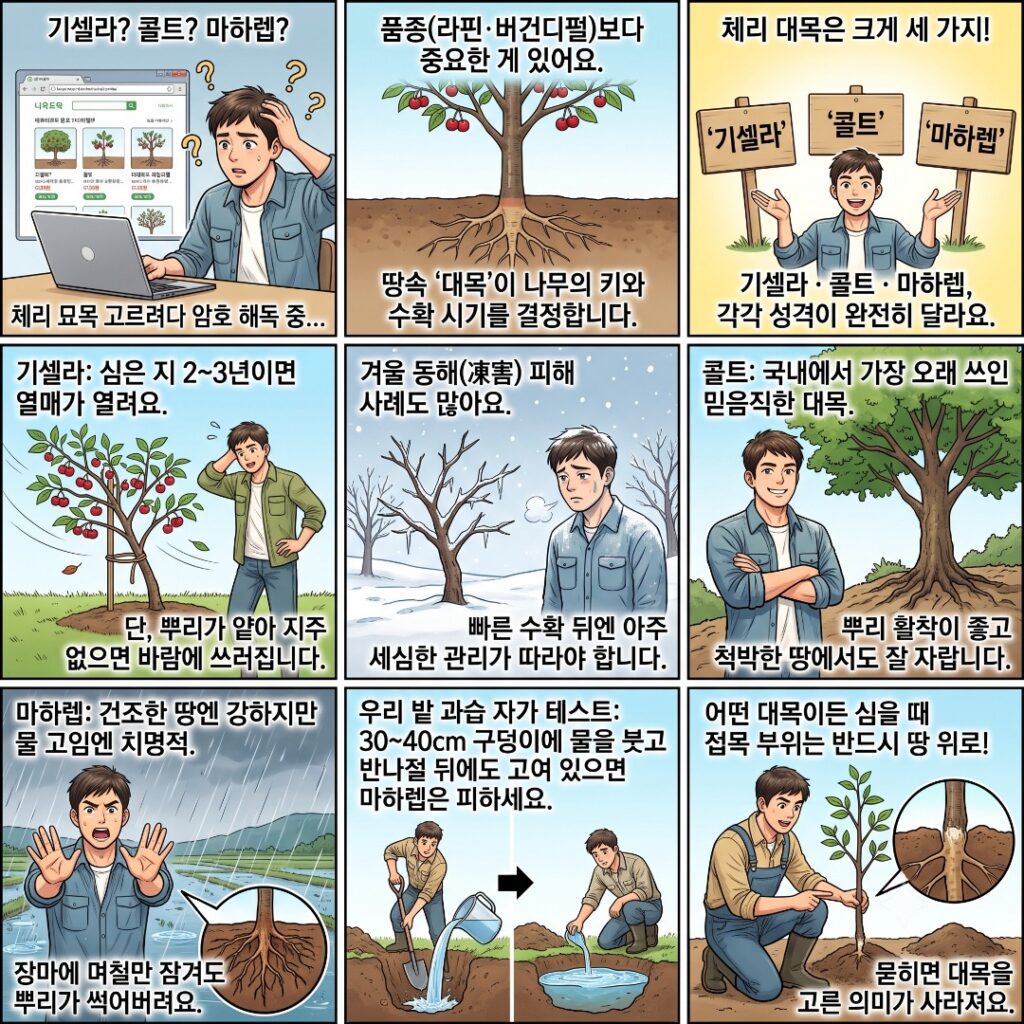 체리 대목 3종류의 특징에 대해 알아보는 웹툰