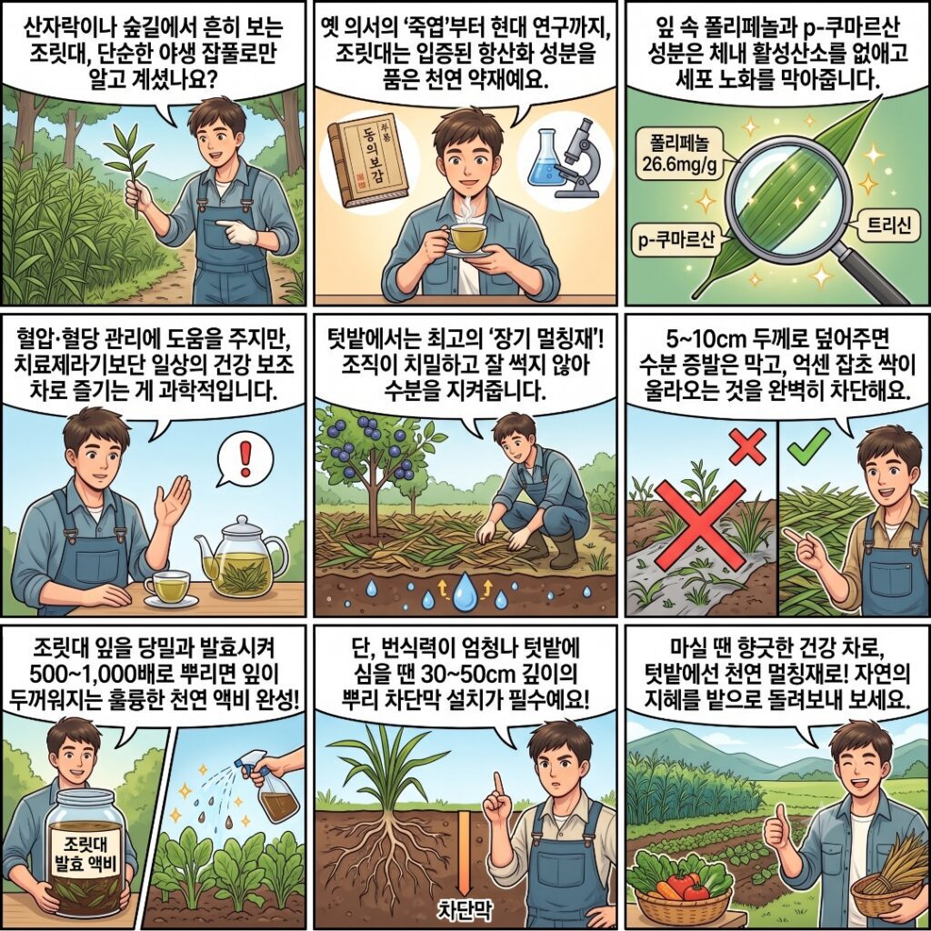 조릿대의 효능에 관해 설명해주는 웹툰